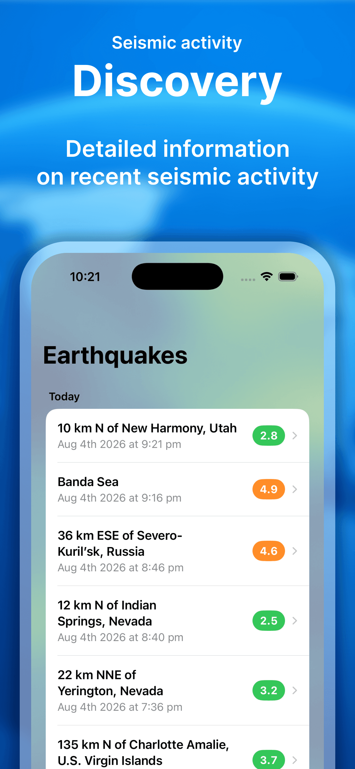 Earthquake Mapper screenshot 2