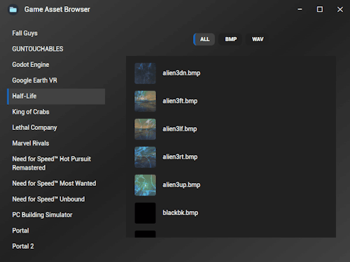 Game Asset Browser screenshot